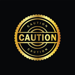 gold color caution rubber stamp, flat education label minimalist design for digital and print projects
 Graphic Design Icons Making a Huge Impact on Visual Aesthetics