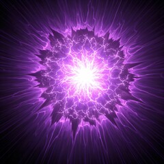 中心から紫色の電撃が放射状に広がるスタイリッシュな背景 - アニメやゲームの戦闘シーン、魔法の発動イメージに