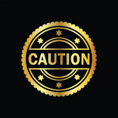 gold color caution rubber stamp, flat education label minimalist design for digital and print projects
 Graphic Design Icons Making a Huge Impact on Visual Aesthetics