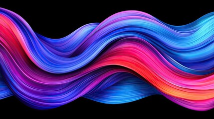 Vibrant colorful abstract waves digital art modern design studio environment artistic viewpoint