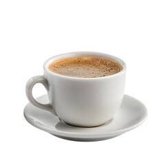 Simple espresso in white cup and saucer