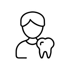 Fototapeta premium Person holding a tooth icon in a minimalistic style 