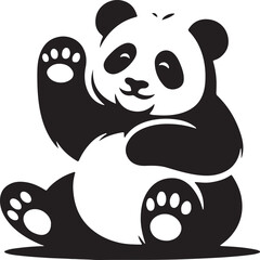 a panda vector with a white beckground