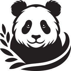 a panda vector with a white beckground