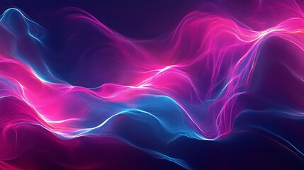 Obraz premium Captivating Abstract Digital Artwork Featuring Glowing Cyan and Magenta Energy Waves