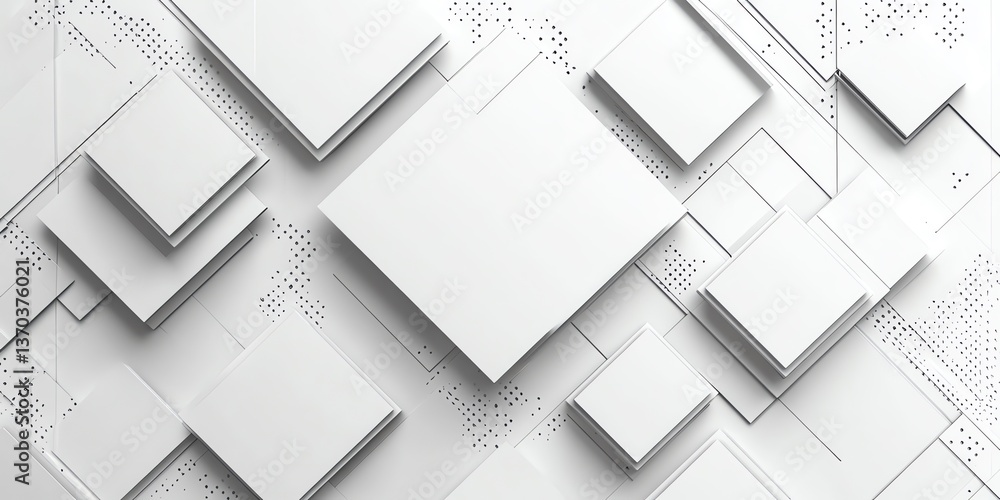 Aufkleber abstract white geometric square background with minimalist design element