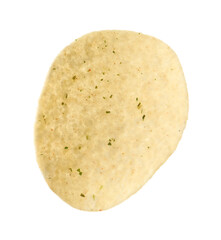 One tasty potato chip isolated on white