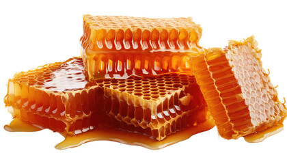 Honey comb Isolated On PNG Transparent and White Background 