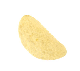 One tasty potato chip isolated on white
