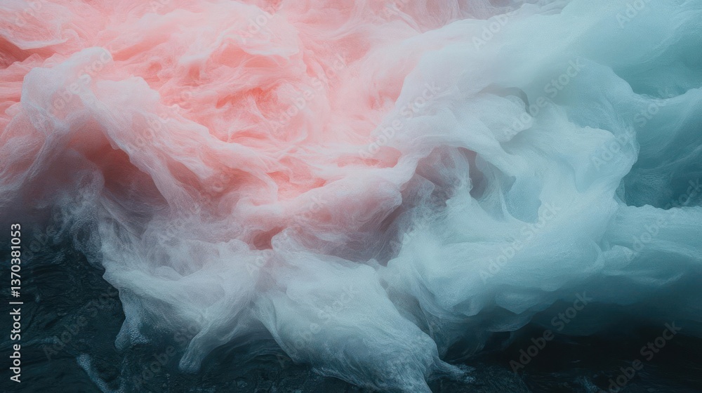 Aufkleber Abstract Water Foam Textured Surface With Gradient Red And Blue Colors Creating A Dreamy Visual