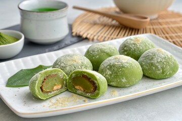 Japanese matcha mochi