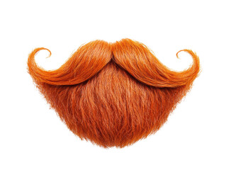 Creative orange mustache design for playful branding and decor on a transparent background, cut out