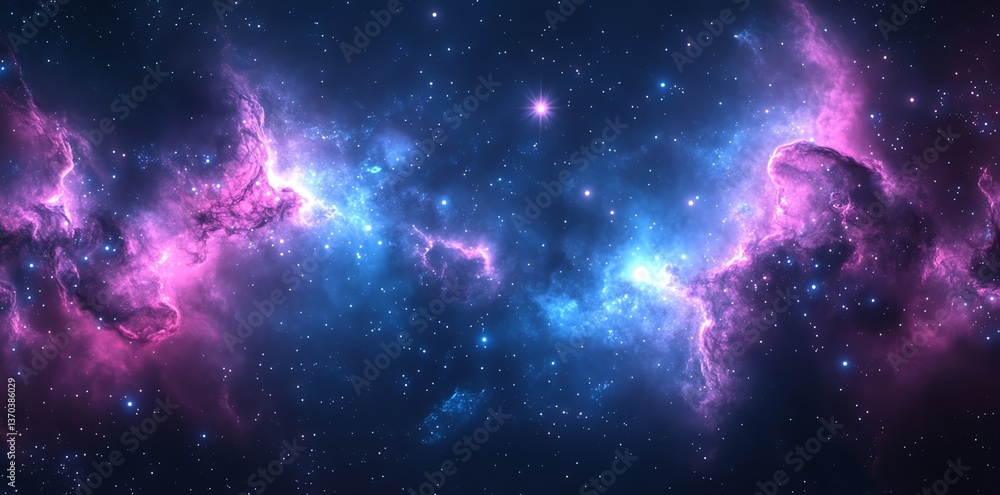 Aufkleber exploring cosmic nebula clouds and starfield display in deep space