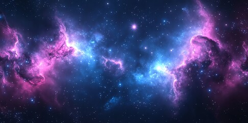 Naklejka premium Exploring Cosmic Nebula Clouds and Starfield Display in Deep Space