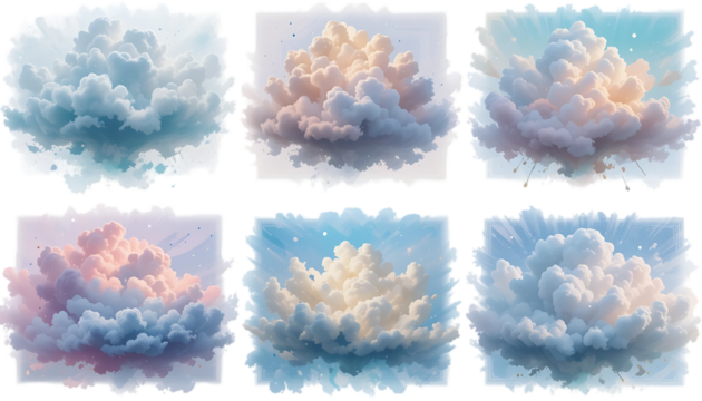 Dreamy pastel clouds in soft colors abstract sky