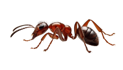 Macro shot of ant Isolated On PNG Transparent and White Background 