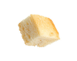 One delicious crispy crouton isolated on white