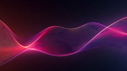 Obraz premium Neon light effects and an abstract glowing wave on a dark background