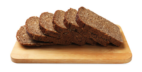 Pieces of fresh bread isolated on white