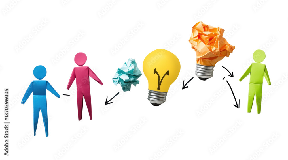 Poster illuminating ideas: a visual journey from initial connection to the spark of innovation, represented