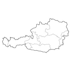 Austria vector map with regions