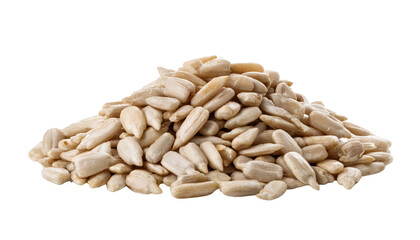 Peeled Sunflower seeds Isolated On PNG Transparent and White Background 