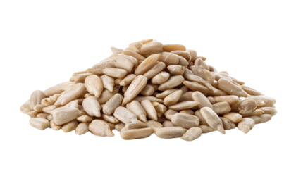 Peeled Sunflower seeds Isolated On PNG Transparent and White Background 