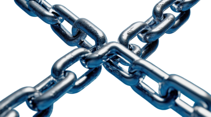 Interlinked Strength: A detailed, close-up image captures the strength and interconnections of a metallic chain, creating a powerful visual representation of unity and resilience.
