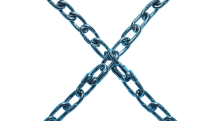 Chains Crossed: Two strong chains cross each other, forming an "X", a potent symbol of interconnectedness. The metallic links create an intriguing play of light and shadow.