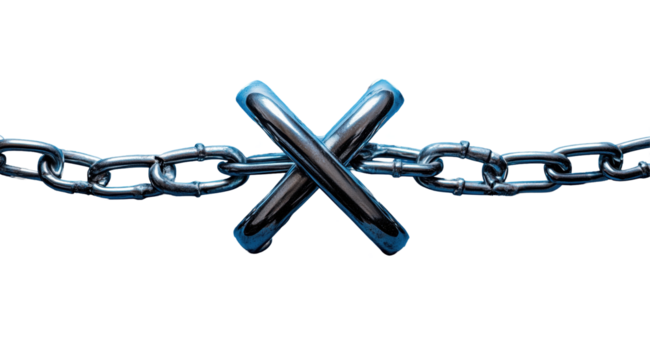 Breaking Free: A visual metaphor of liberation, the image showcases a shiny metal chain severed, symbolizing freedom.