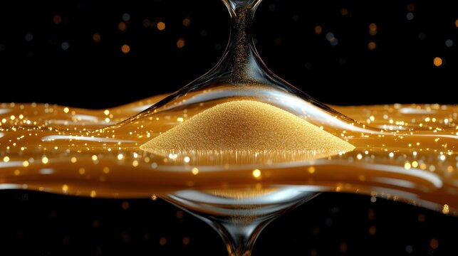 Golden sand timer, liquid flow