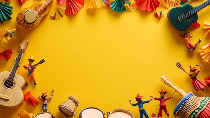 Obraz premium Colorful Brazilian Music Festival Background
