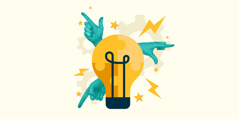Business Concepts Creative Design, Flat Vector Illustration. Technology Teamwork Marketing Success.