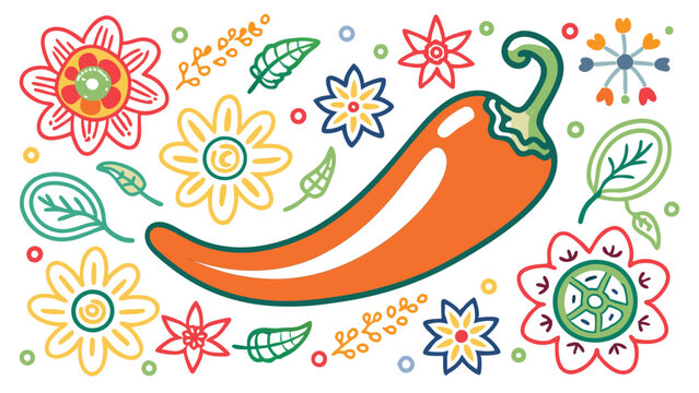Hot chili Chili wallpaper Illustration Vector white background