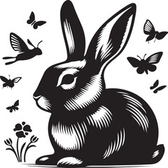 rabbit silhouette vector