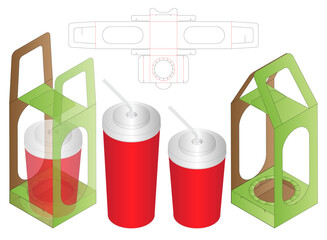 Box packaging die cut template design. 3d mock-up