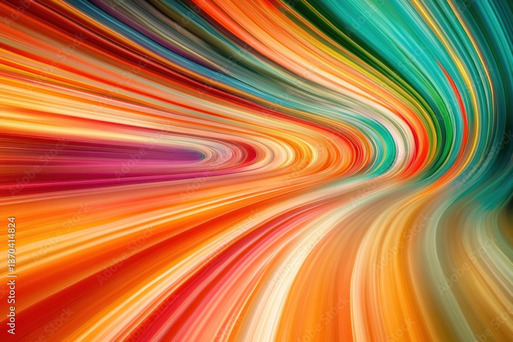 Poster Colorful abstract pattern with flowing lines and vibrant hues in a dynamic composition