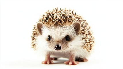 Obraz premium A tiny hedgehog standing curiously.