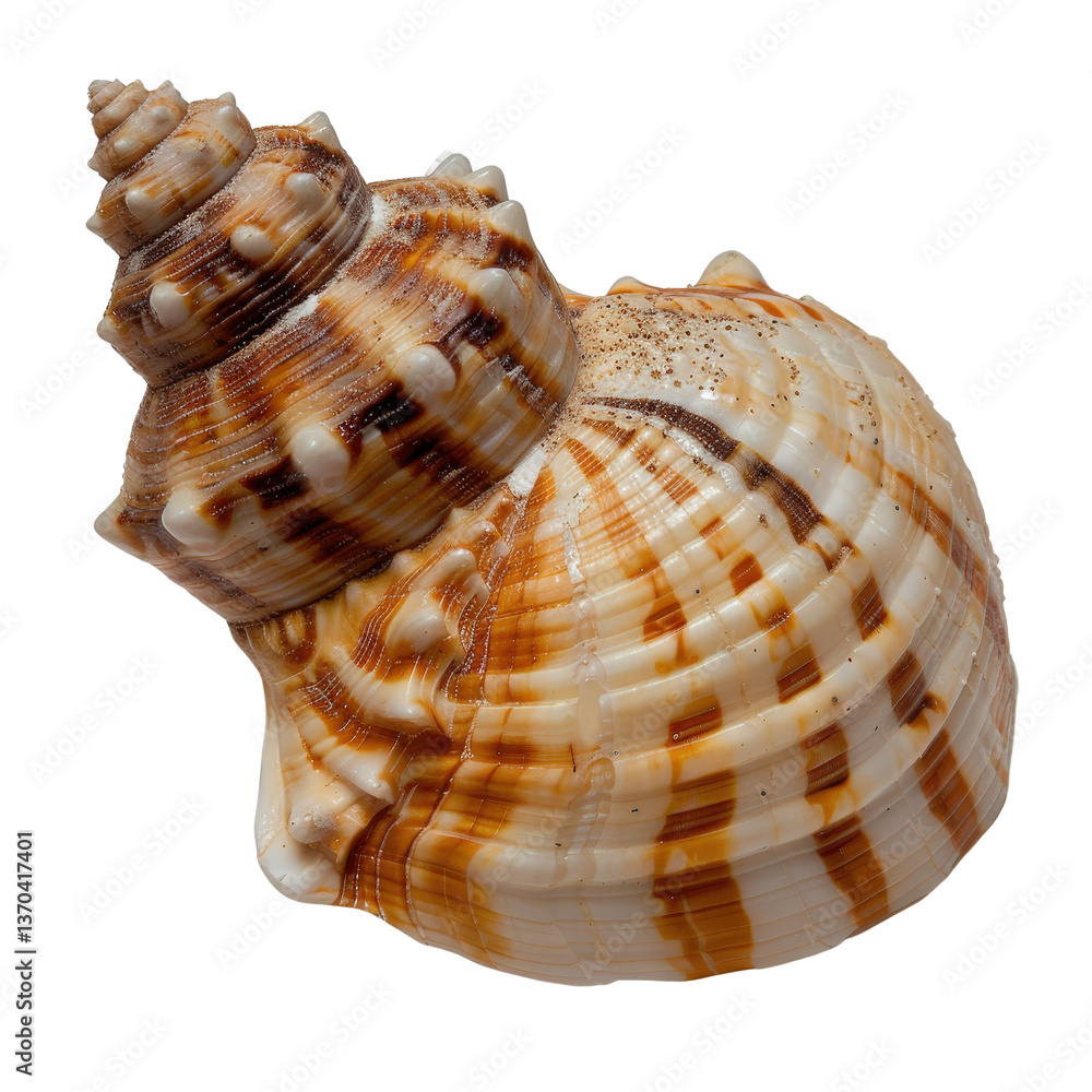Aufkleber beautiful spiral shell with rich texture and striking patterns on white background