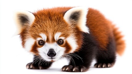 A curious red panda cub.