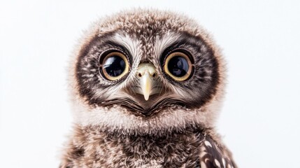 Naklejka premium A baby owl with big eyes.