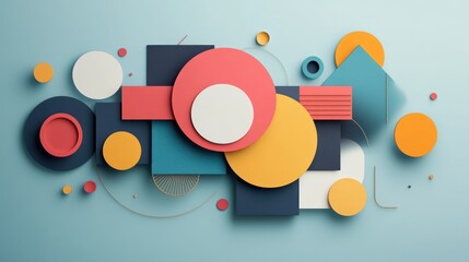 Obraz premium Abstract geometric shapes composition (12)