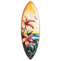 Surfboard with rainbow colors