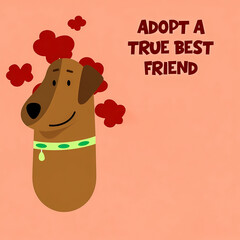 adopt a true best friend: a cheerful of a friendly brown dog