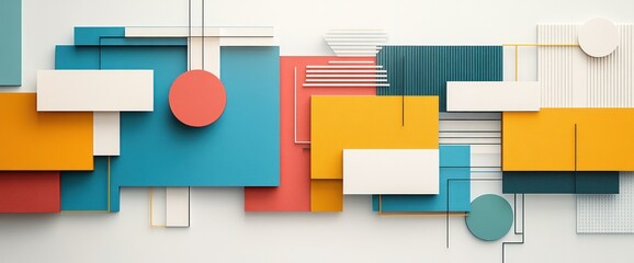Abstract geometric shapes composition (9)