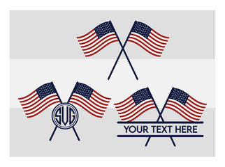 Obraz premium American Flag SVG Silhouette Bundle, American Flag Silhouette, Usa Flag Svg, Us Flag Svg, United States Flag svg, Distressed American Flag, Waving American Flag Svg, American Flag Split Monogram, Amer