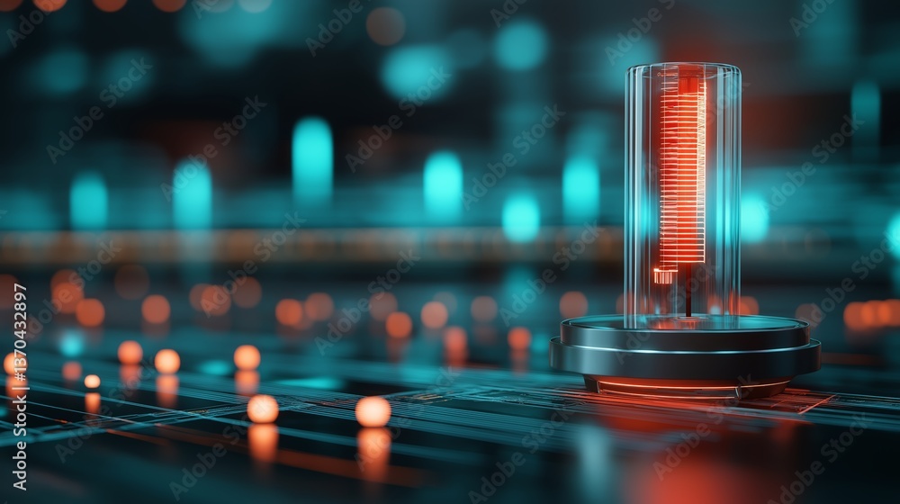 Poster metronome in motion with dynamic blur effect showcasing rhythm and precision
