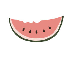 Watermelon slice cut. Illustration for menu, decoration, design.