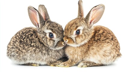 Naklejka premium Adorable Small Rabbits Snuggling