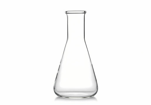 Empty Erlenmeyer Flask isolated on transparent background